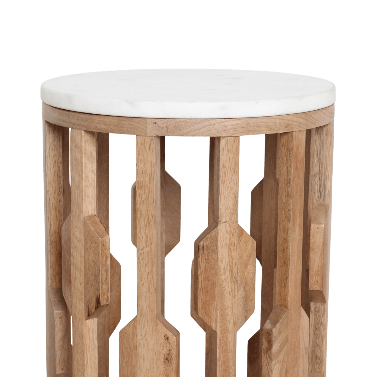 Atjeh bijzettafel marmer wit - 40x40x50 cm - Raw Materials