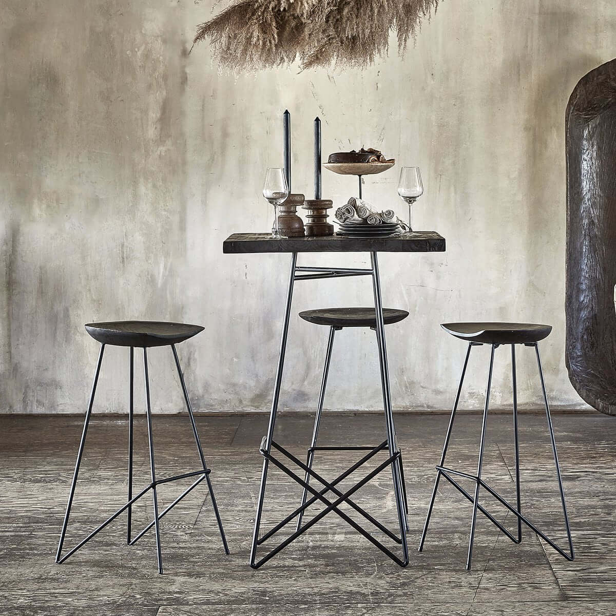 Loft barkruk zwart - Raw Materials