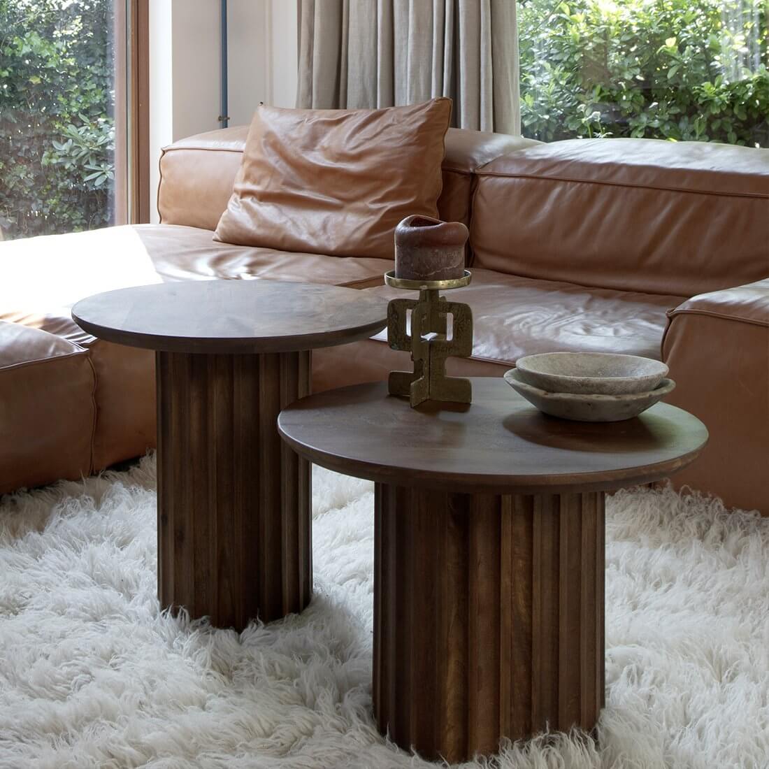 Bullnose bijzettafel bruin 55 cm - Raw Materials