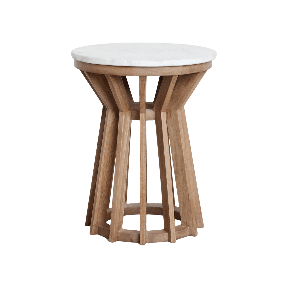 Sarawak bijzettafel marmer wit - 40x40x50 cm - Raw Materials