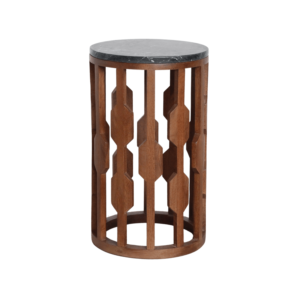 Lampung bijzettafel marmer zwart - 40x40x50 cm - Raw Materials