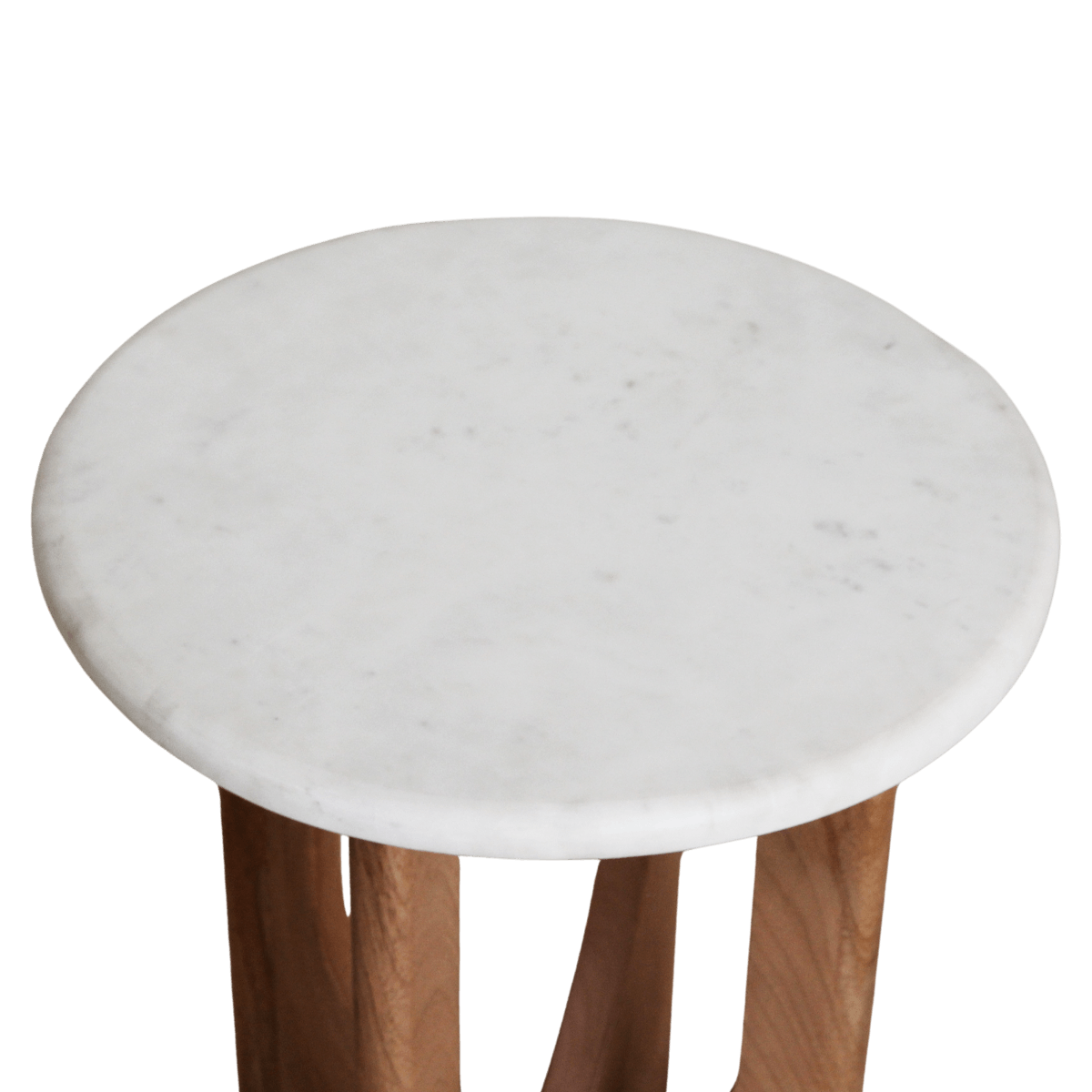 Kuching bijzettafel marmer wit - 30x30x50 cm - Raw Materials