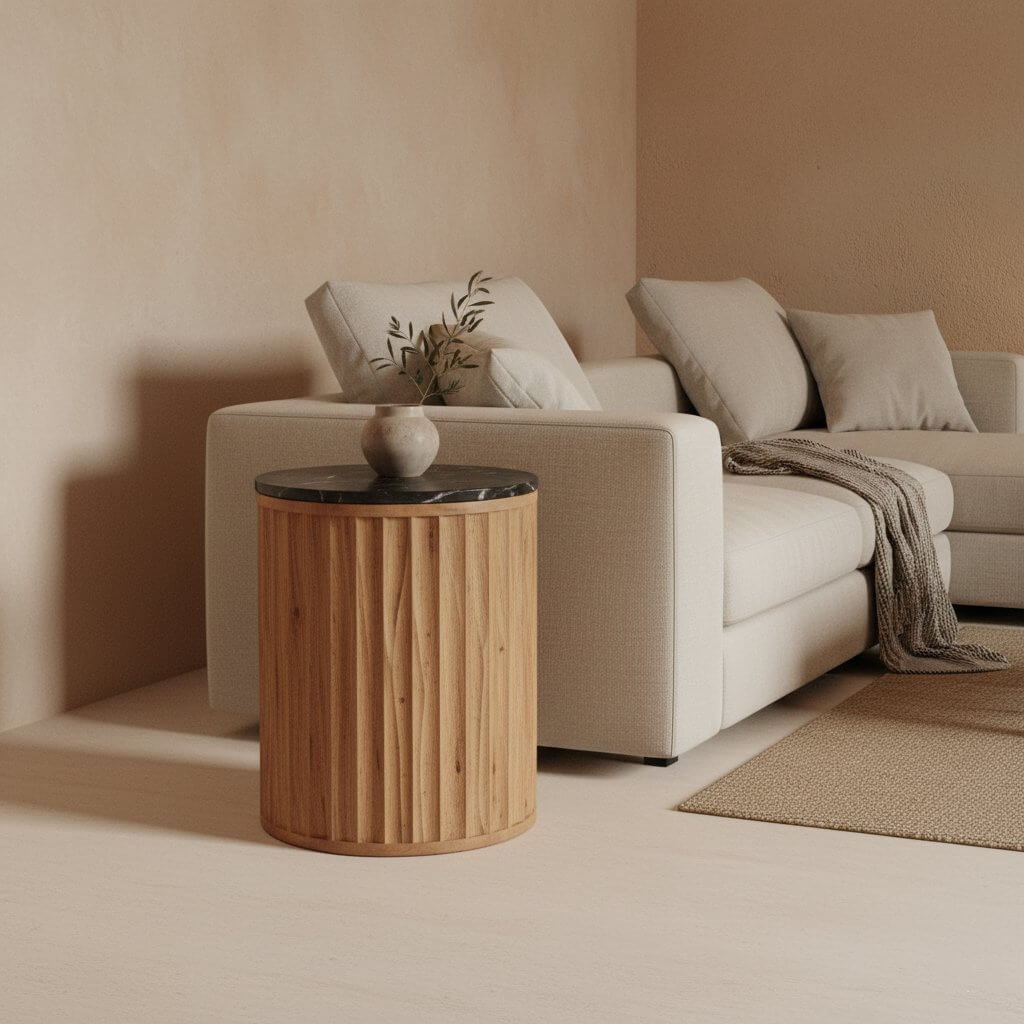 Langkawi bijzettafel marmer zwart - 40x40x50 cm - Raw Materials