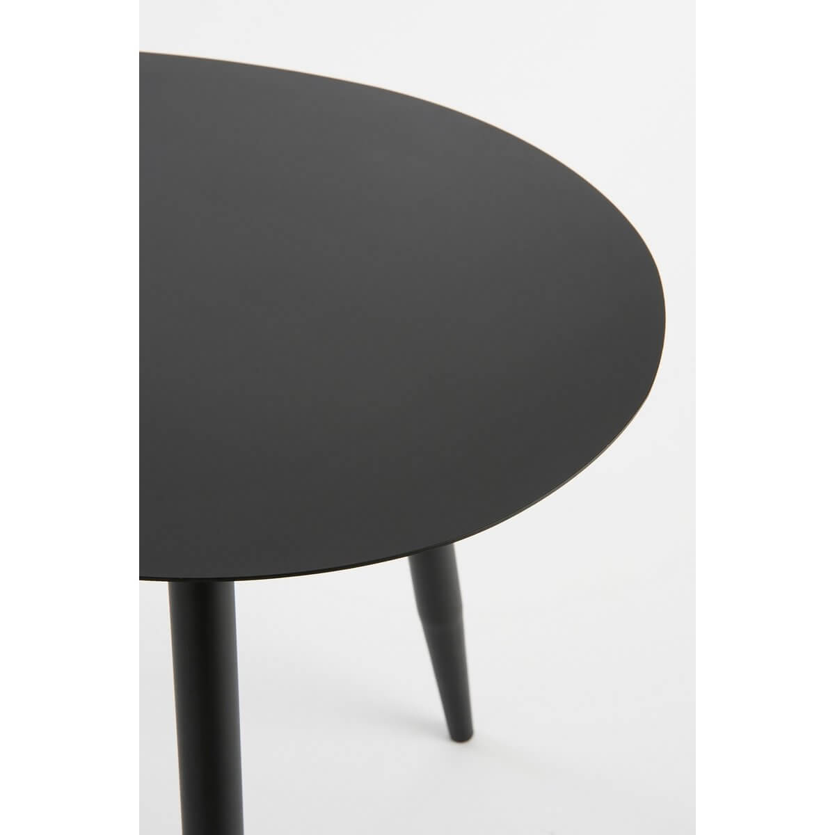 Bijzettafels metaal zwart - druppelvormig blad - set van 2