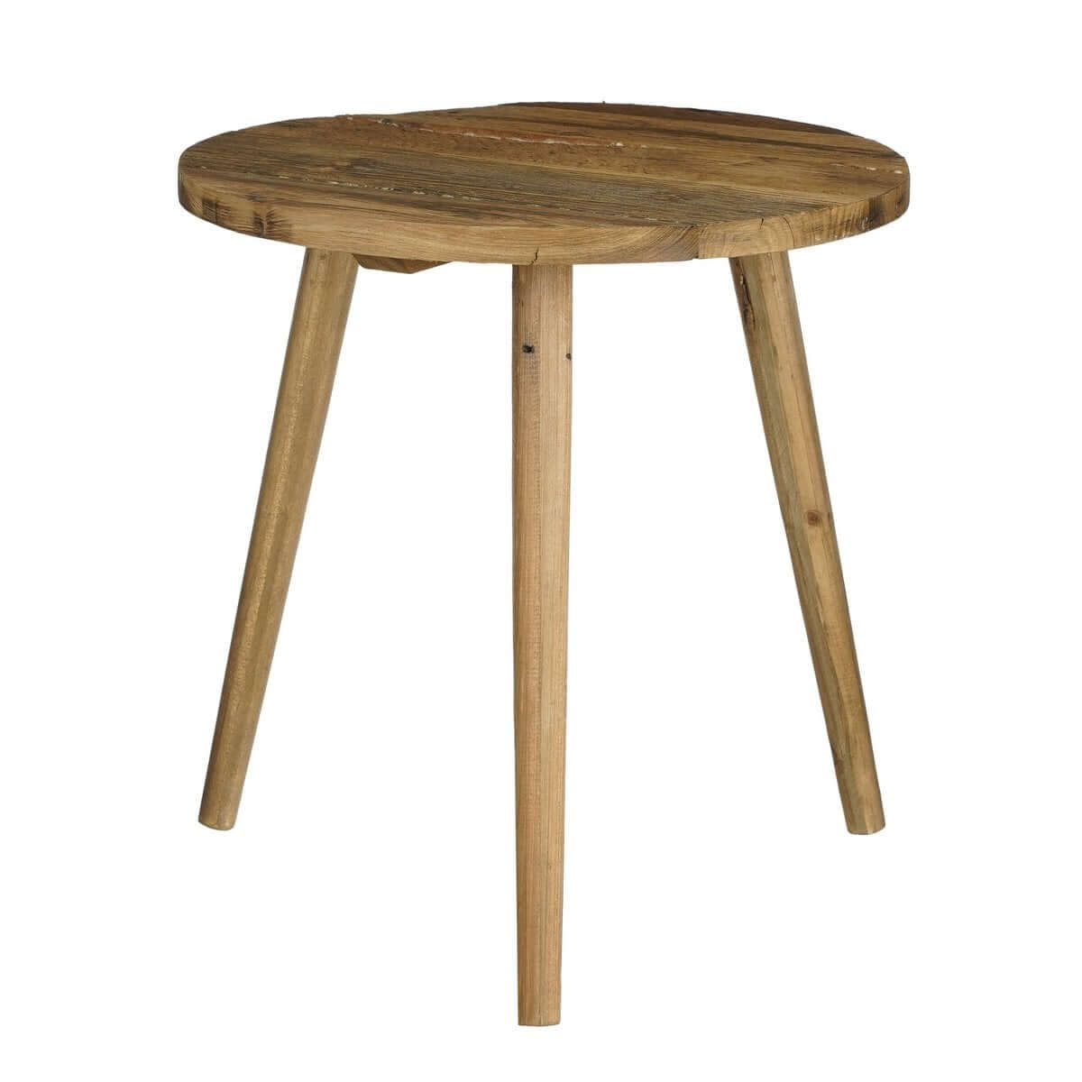 Bold bijzettafel hout bruin - rond met houtnerf - Ø 40 × 42,5 cm
