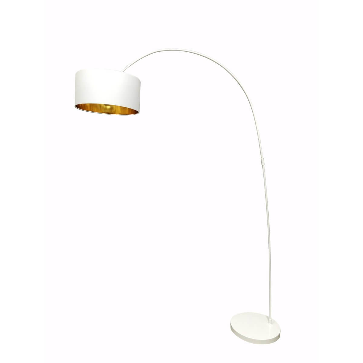 Arc lamp with white fabric shade - SalesFever