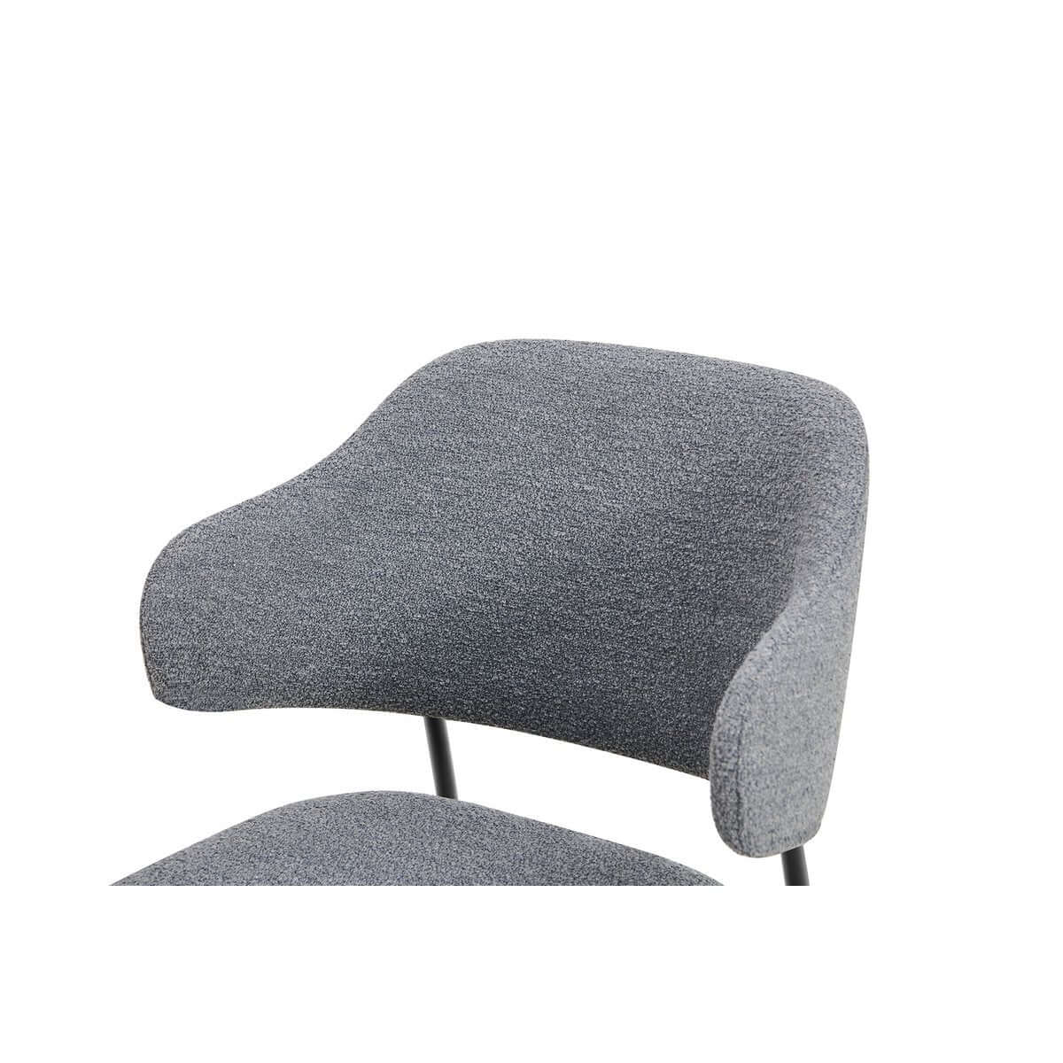 Bouclé armchair set of 2 dark gray - SalesFever