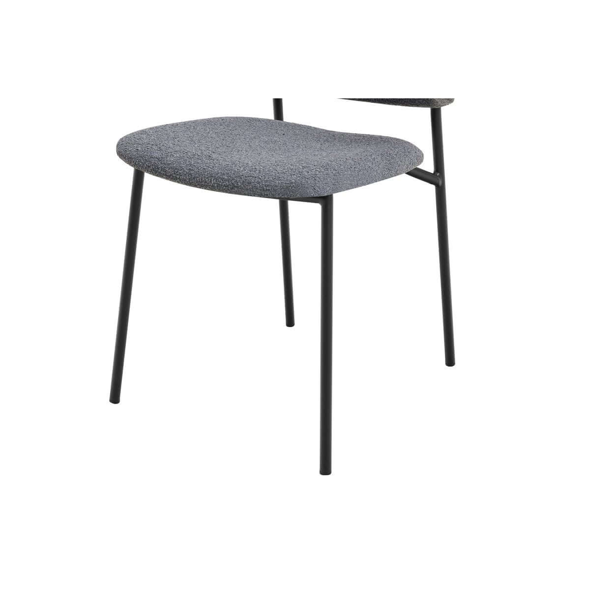 Bouclé armchair set of 2 dark gray - SalesFever