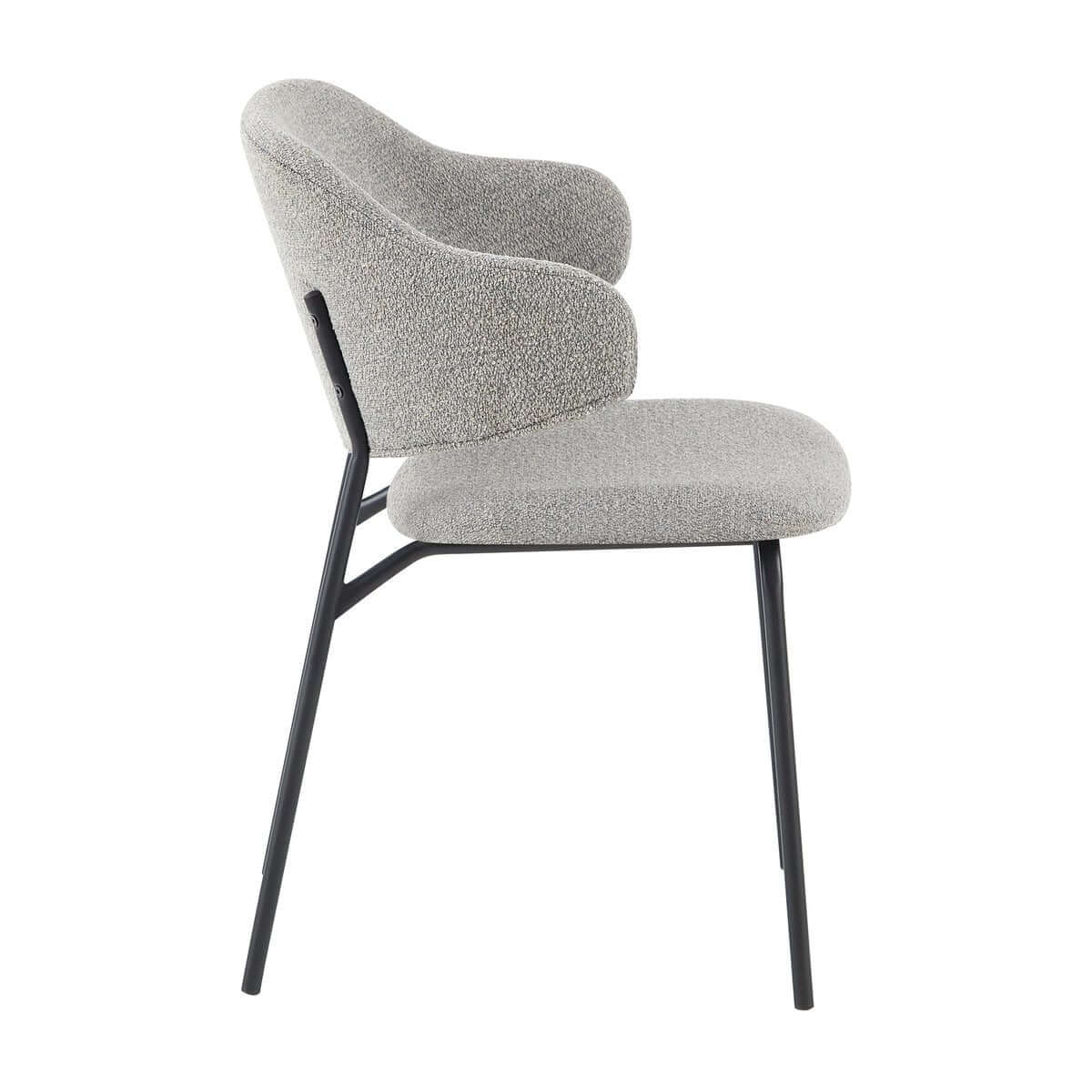 Bouclé armchair set of 2 light gray - SalesFever