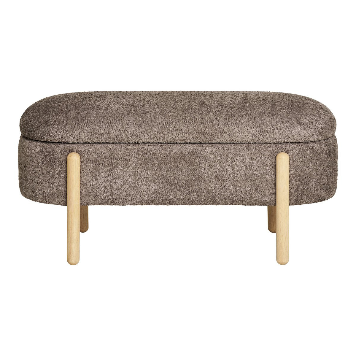 Branca Bench - Brown/Natural, polyester/schuim/multiplex, 98x41x48 cm - House Nordic ApS - Casanovio