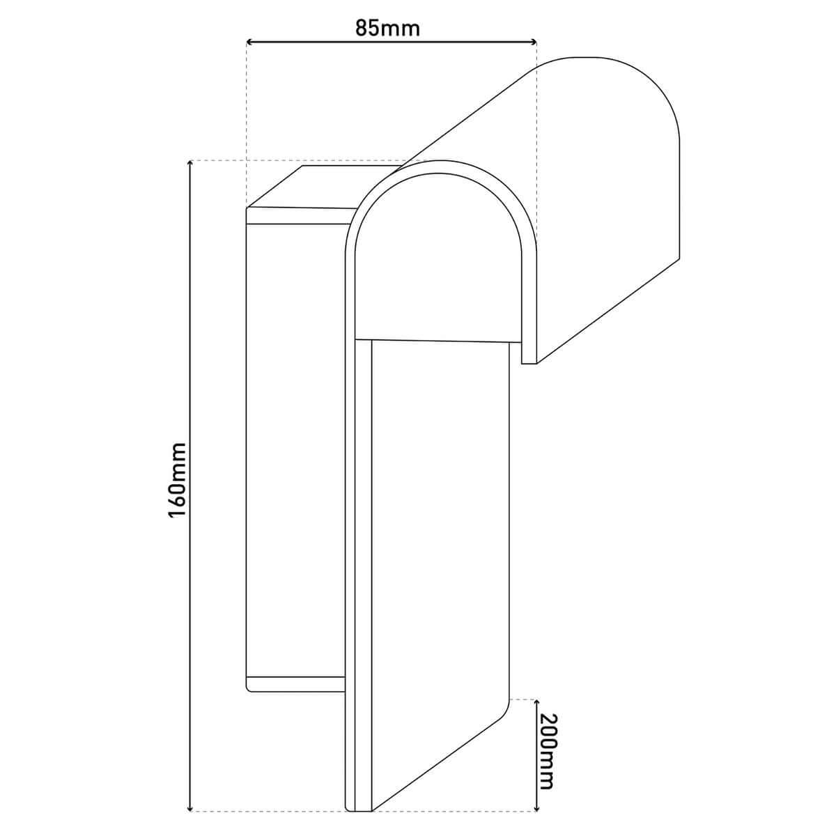 Buitenmuurlamp metaal kunststof - glansvrij licht - 8,5 × 20 × 16 cm