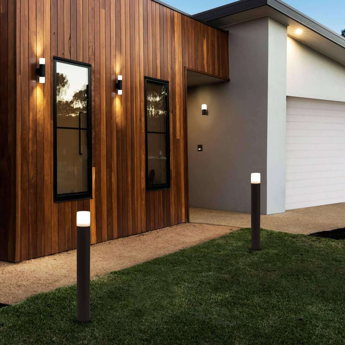 Buitenwandlamp “Torcia” – 32 cm | Zwart | Metaal & Kunststof | E27