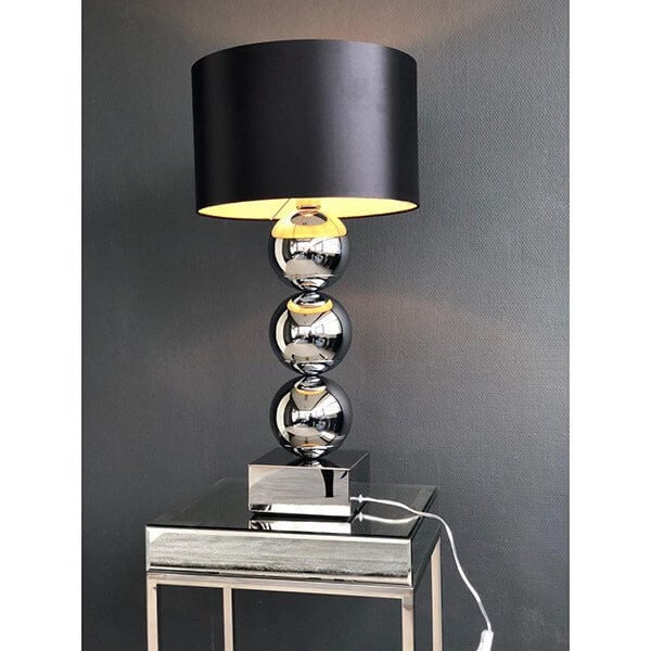 Globe lamp Block base Chrome - Luxury Living B.V.