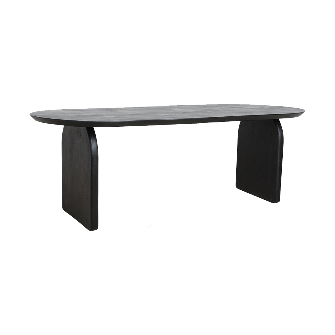 Bullnose eettafel zwart gesloten onderstel - Raw Materials