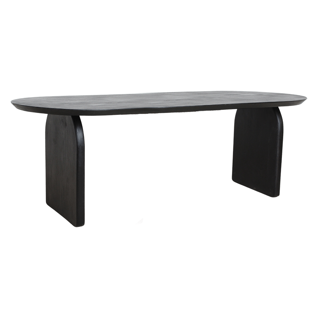 Bullnose eettafel zwart gesloten onderstel - Raw Materials