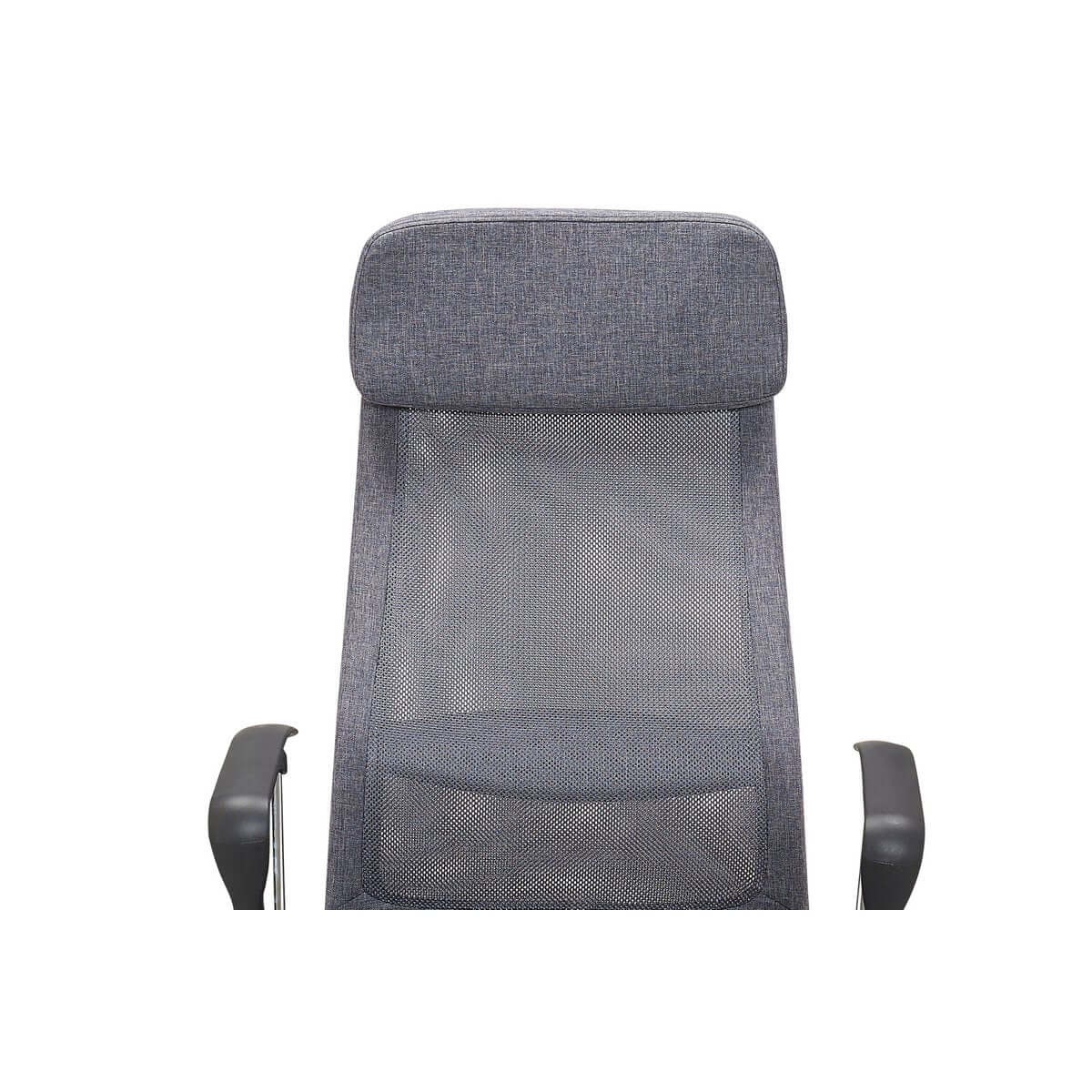 Gray office chair with mesh and fabric upholstery - SalesFever