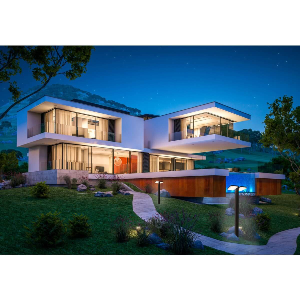 Clair led vloerlamp metaal - warm wit - 21 × 25 × 80 cm