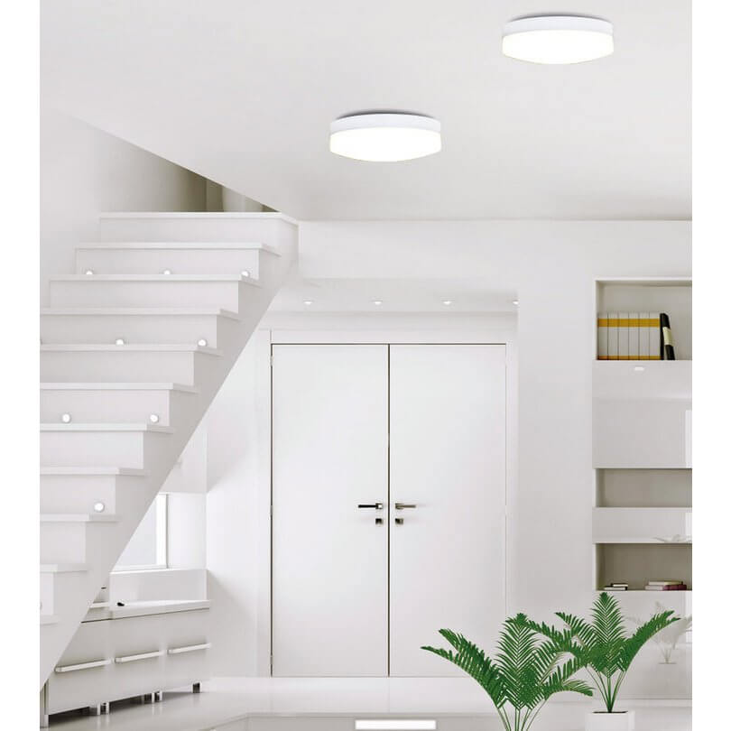 Cool led plafondlamp wit - RGB met afstandsbediening - Ø 25,5 × 8 cm