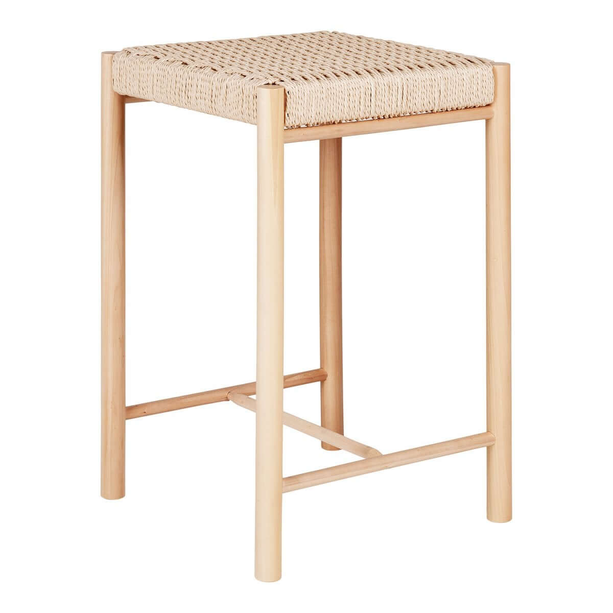 Abano Counter Chair - Natural, Poplar Wood/Paper Cord, 42x42x66.5 cm - House Nordic ApS