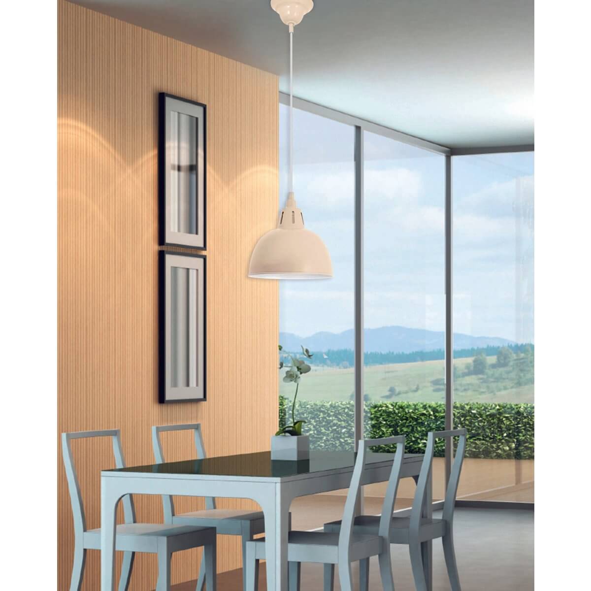 Desira hanglamp lichtbruin metaal - retro vorm - Ø 19 × 120 cm