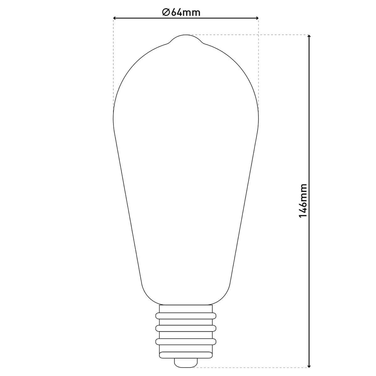 Dilly led filamentlamp amber E27 - dimbaar - set van 3