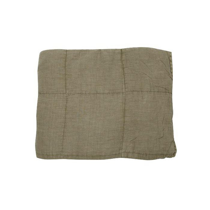 Doorgestikte Katoenen Plaid Charlotte olijfgrijs 130x170 - MrsBLOOM - Casanovio