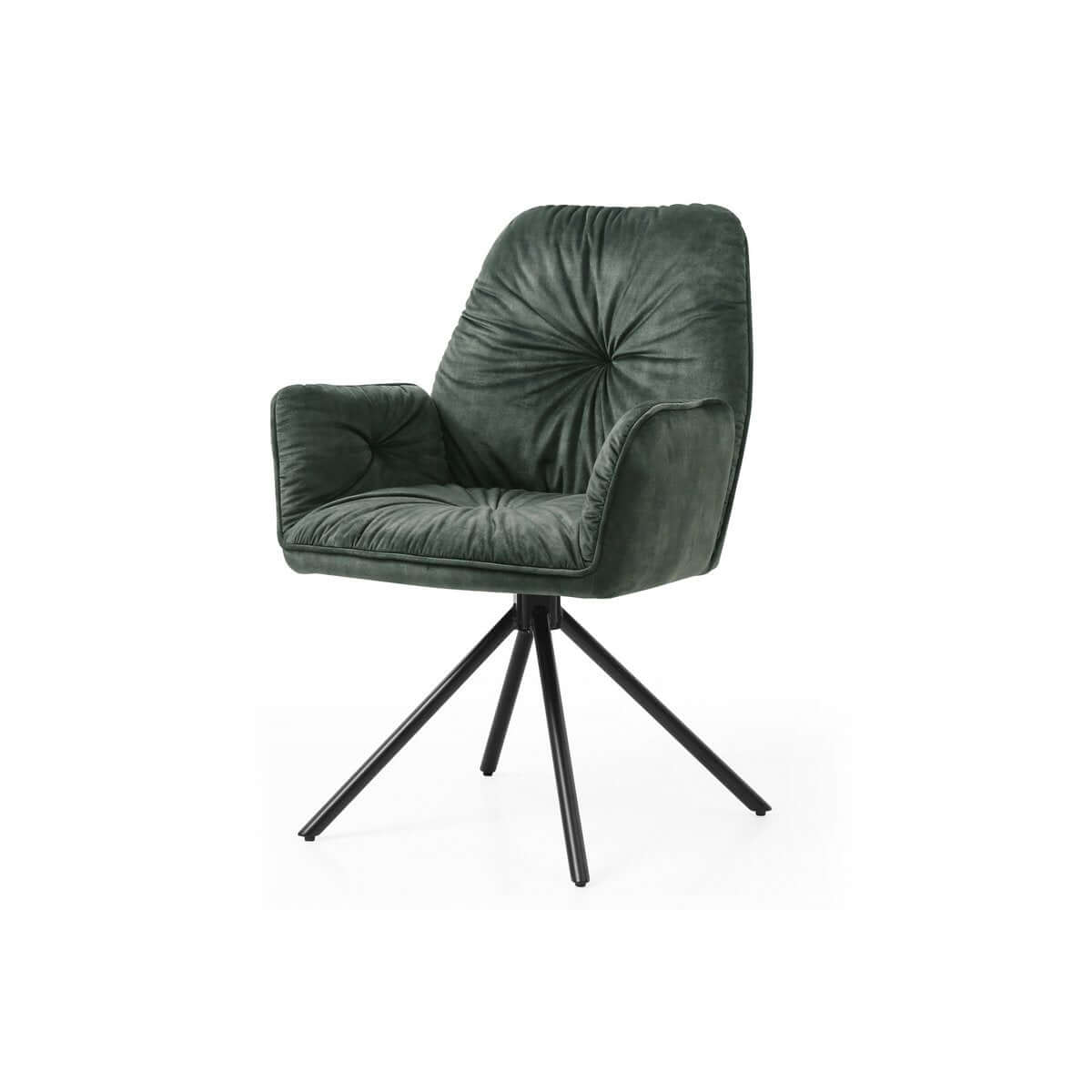 Armchair with 360° swivel function, dark green - SalesFever