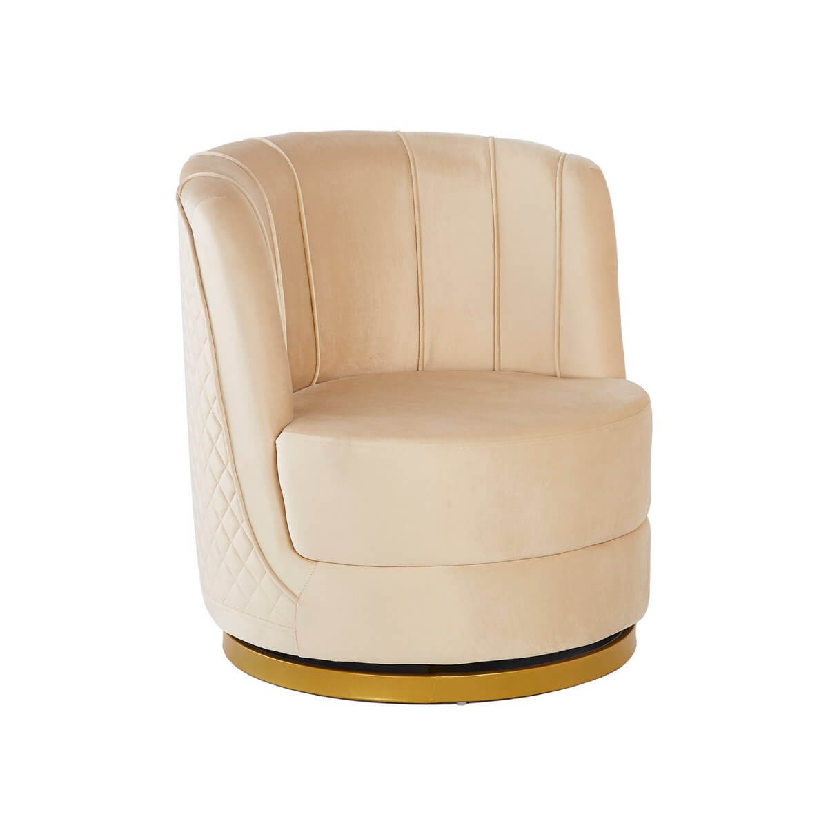 Drehsessel aus Samt Beige - SalesFever