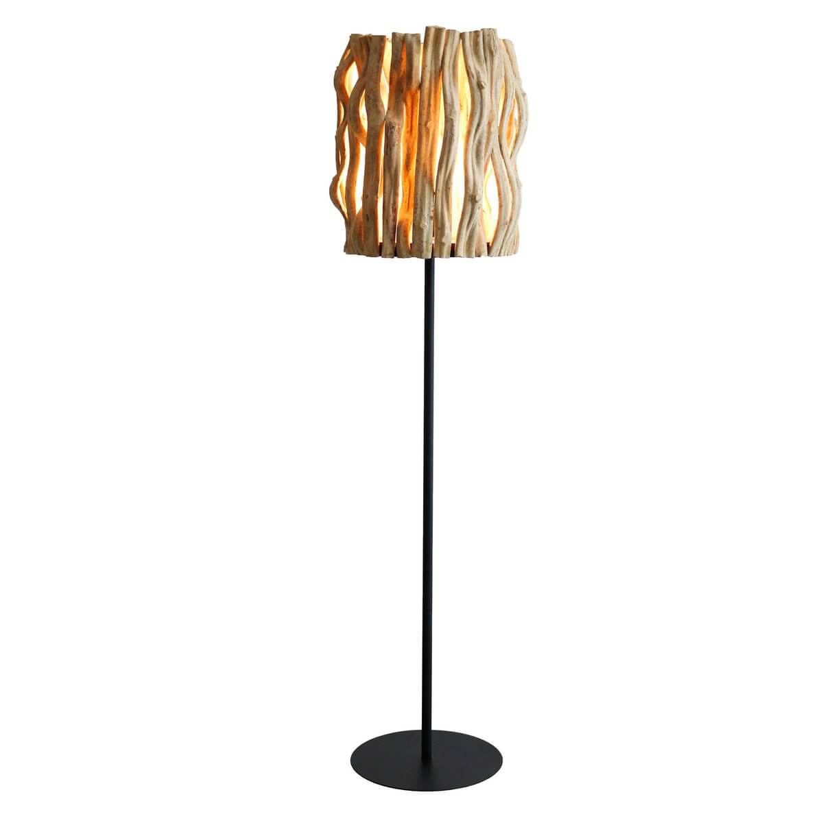 Floor lamp driftwood natural/black 140 cm - SalesFever