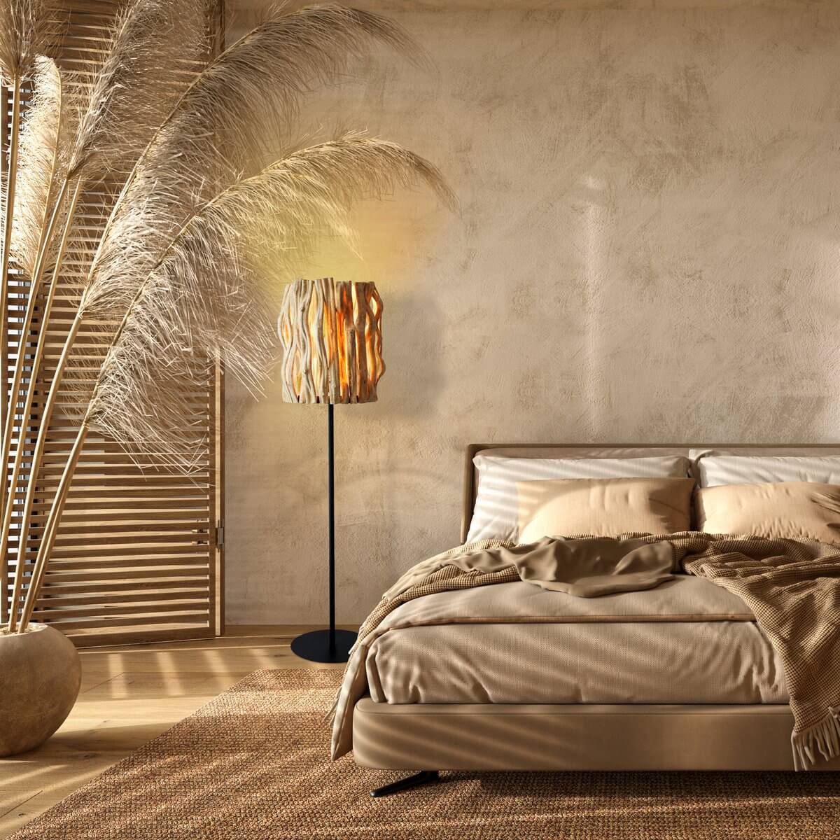 Floor lamp driftwood natural/black 140 cm - SalesFever