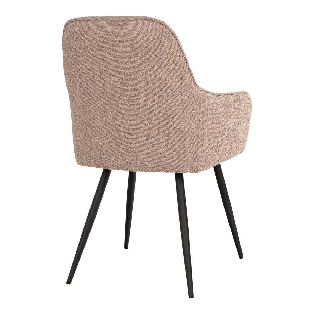 Harbo Dining Chair - Beige Bouclé, Black Legs - Set of 2 - House Nordic ApS