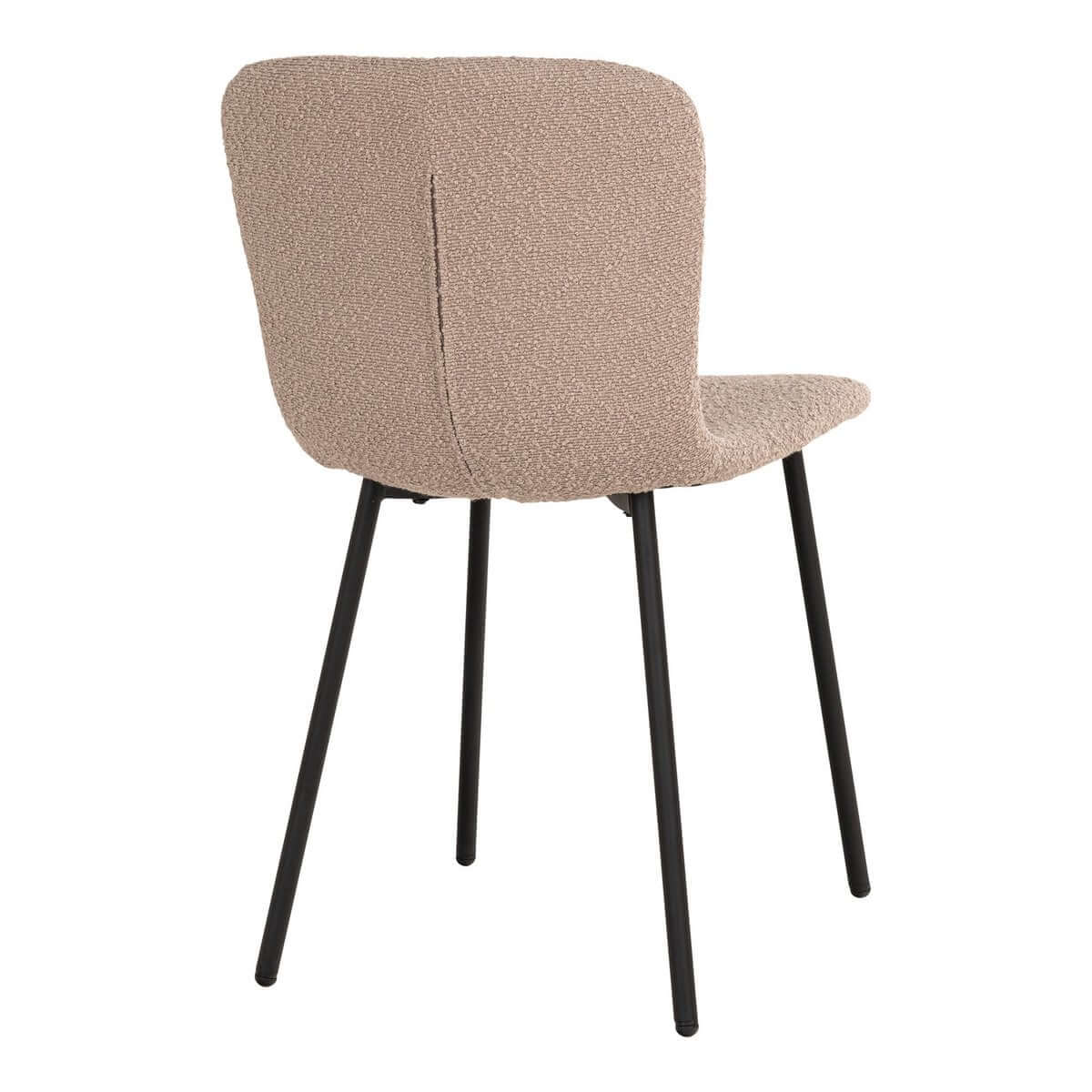 Halden Dining Chair - Dining Chair in bouclé, beige with black legs - Set of 2 - House Nordic ApS