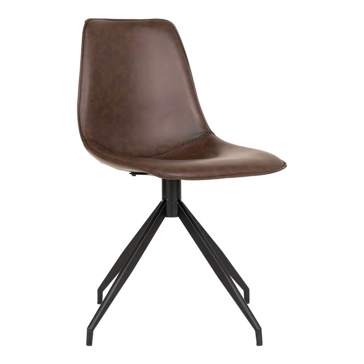 Monaco Dining Chair - Dark Brown, PU/Steel, 56x48x86 cm - Set of 2 - House Nordic ApS