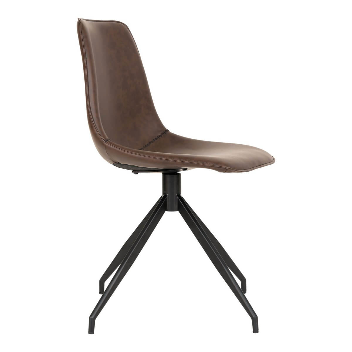 Monaco Dining Chair - Dark Brown, PU/Steel, 56x48x86 cm - Set of 2 - House Nordic ApS