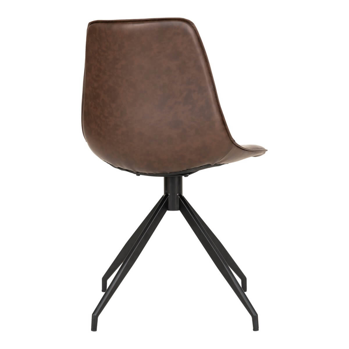 Monaco Dining Chair - Dark Brown, PU/Steel, 56x48x86 cm - Set of 2 - House Nordic ApS