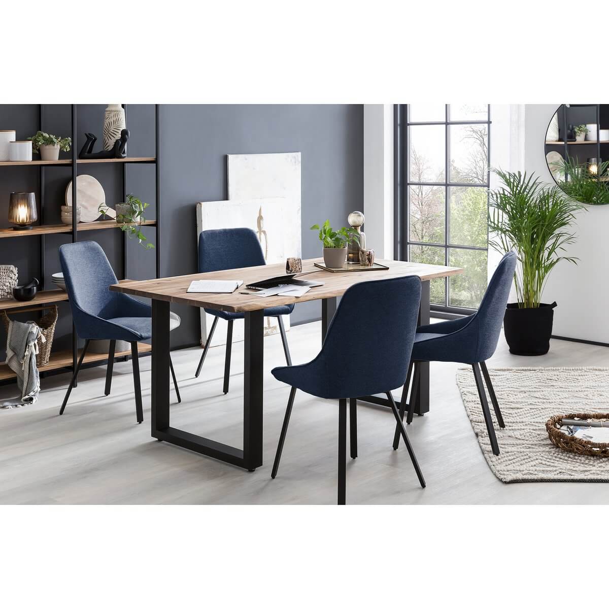 Esszimmerstuhl 2er Set Dunkelblau - SalesFever