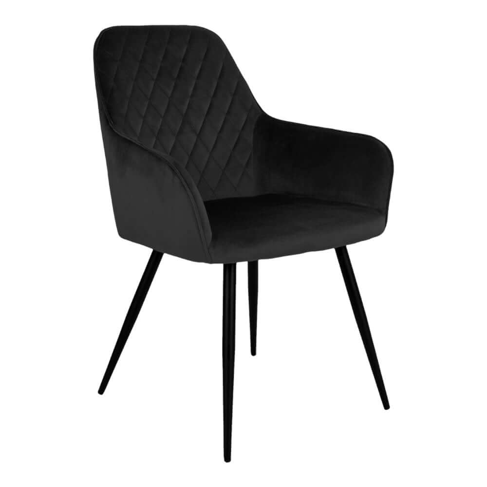Harbo Dining Chair - Velvet, Steel, Black - Set of 2 - House Nordic ApS