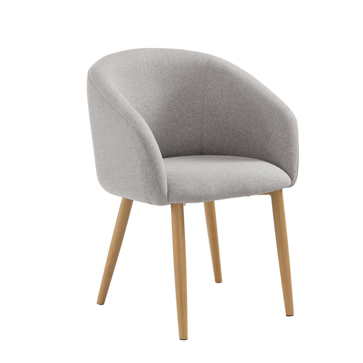 Eetkamerstoel Lichtgrijs – Stoffen Bekleding met Houten Poten – Set van 2 - SalesFever - Casanovio