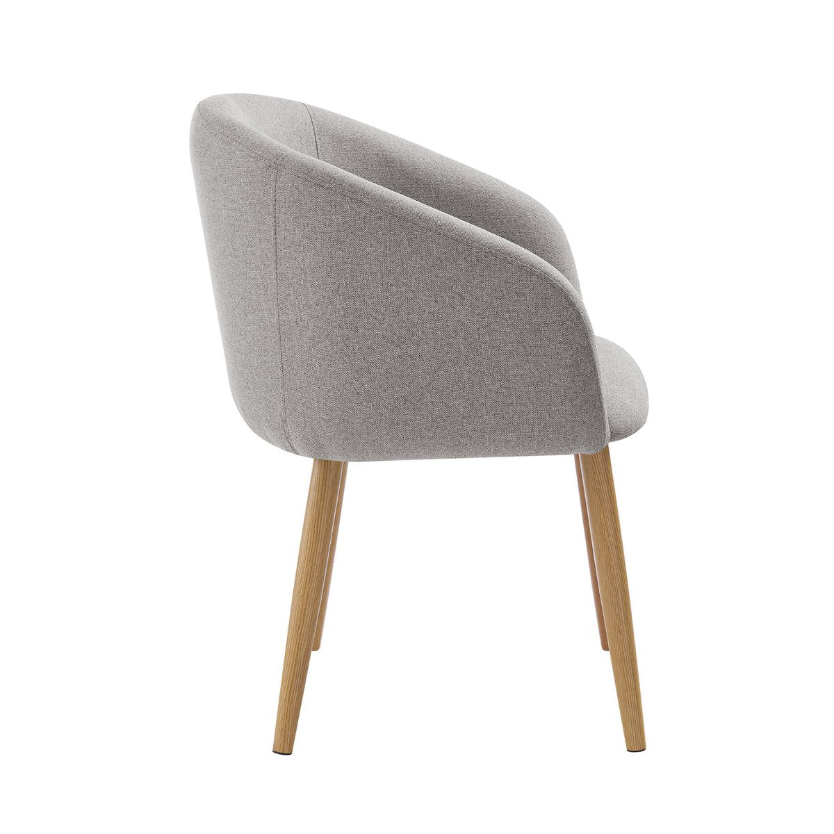 Eetkamerstoel Lichtgrijs – Stoffen Bekleding met Houten Poten – Set van 2 - SalesFever - Casanovio