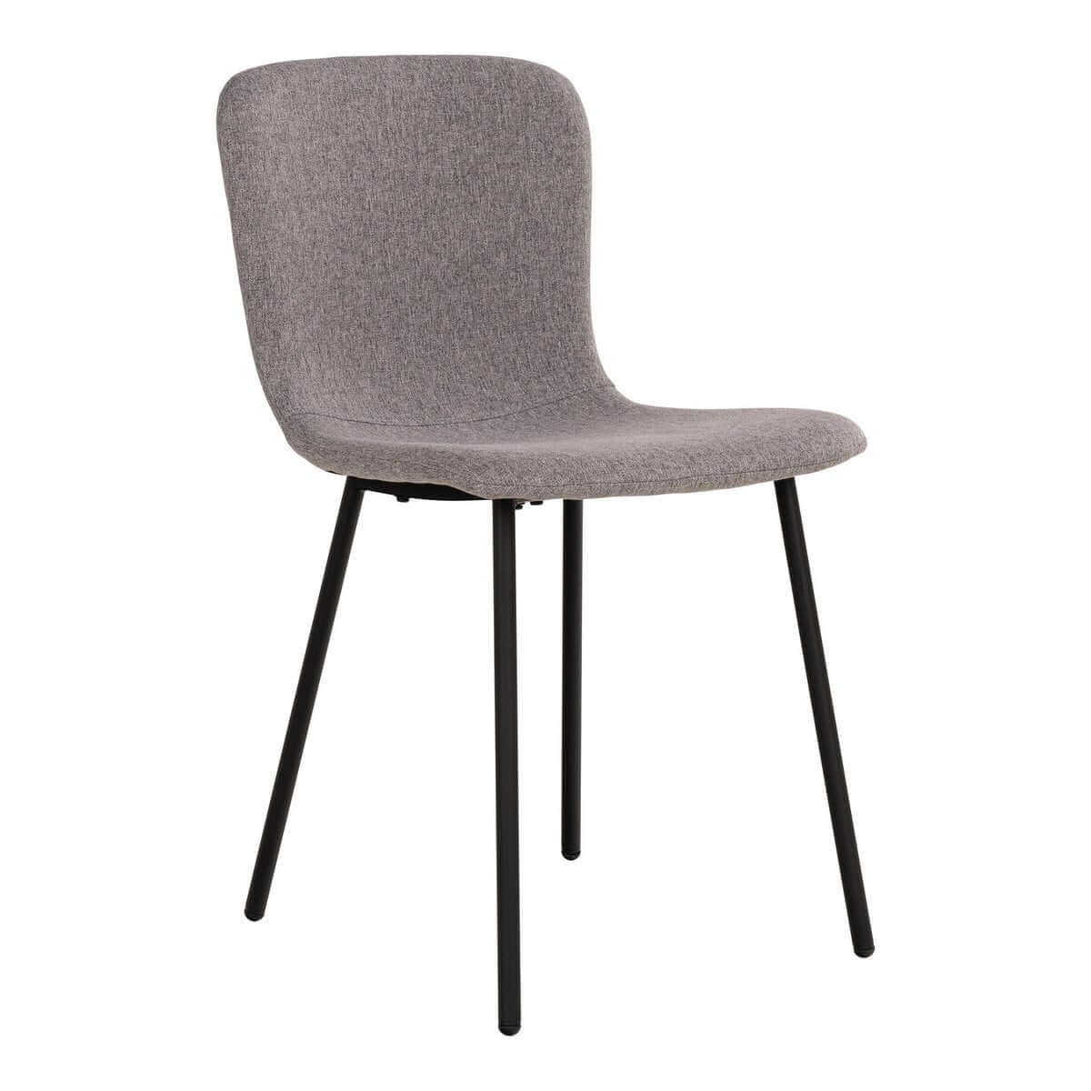 Halden Dining Chair - Light Grey, Black Legs - Set of 2 - House Nordic ApS