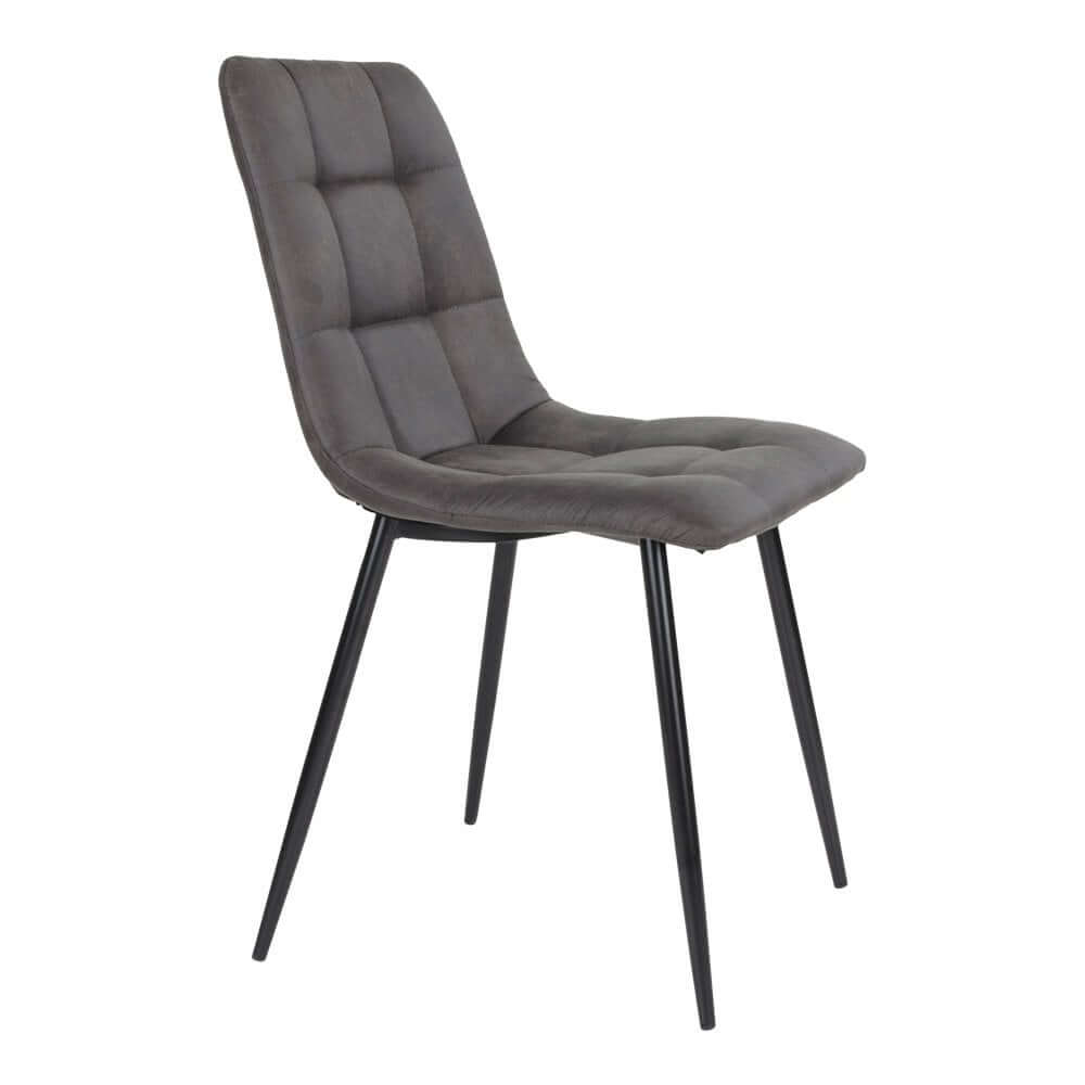 Middelfart Dining Chair - Microfiber, Steel, Grey - Set of 2 - House Nordic ApS