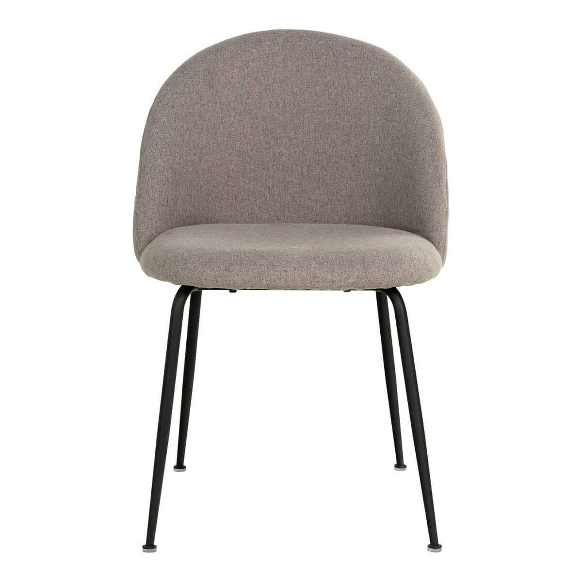 Geneve Dining Chair - Stone, Fabric, Black Metal Legs - Set of 2 - House Nordic ApS