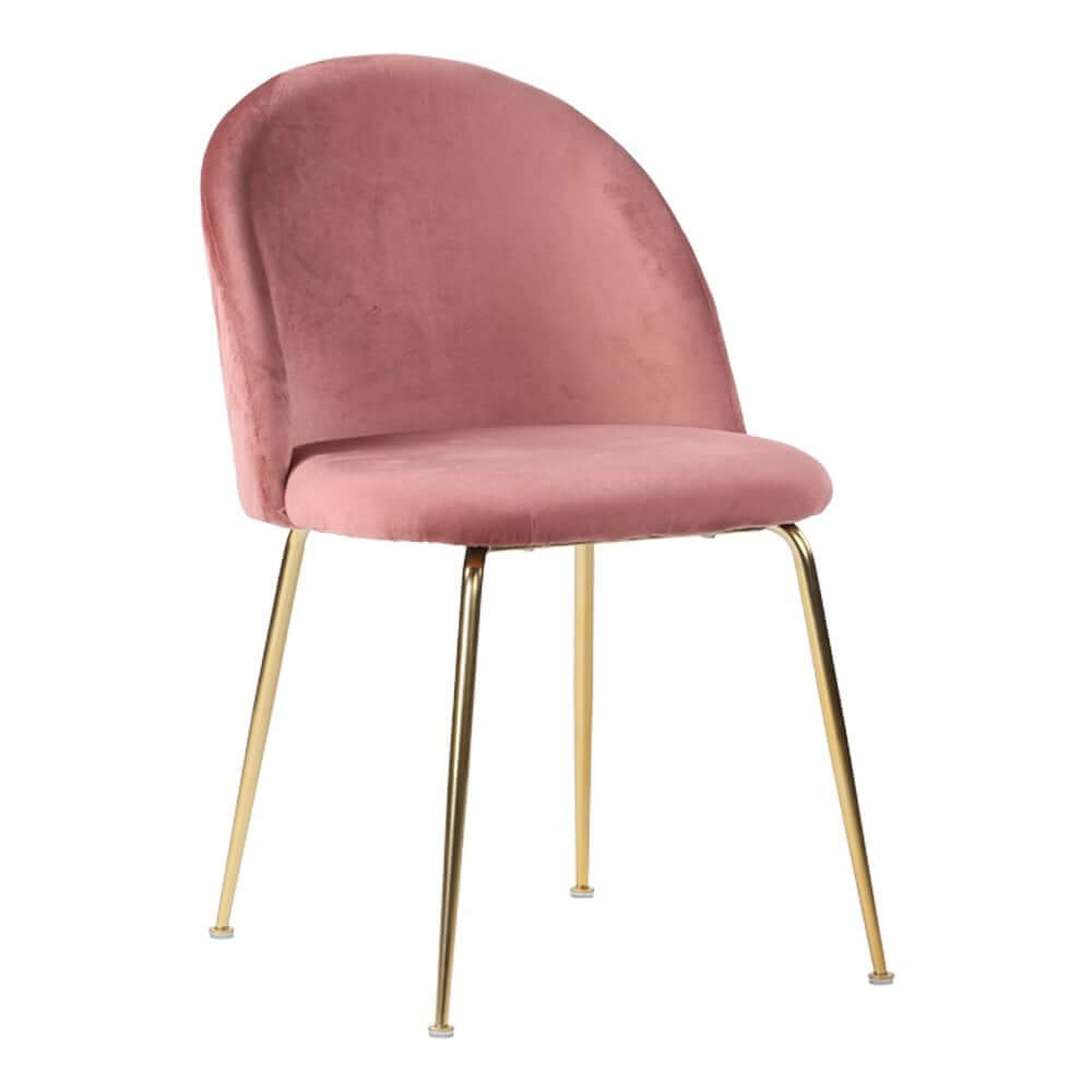 Geneve Dining Chair - Velvet, Steel, Rose - Set of 2 - House Nordic ApS