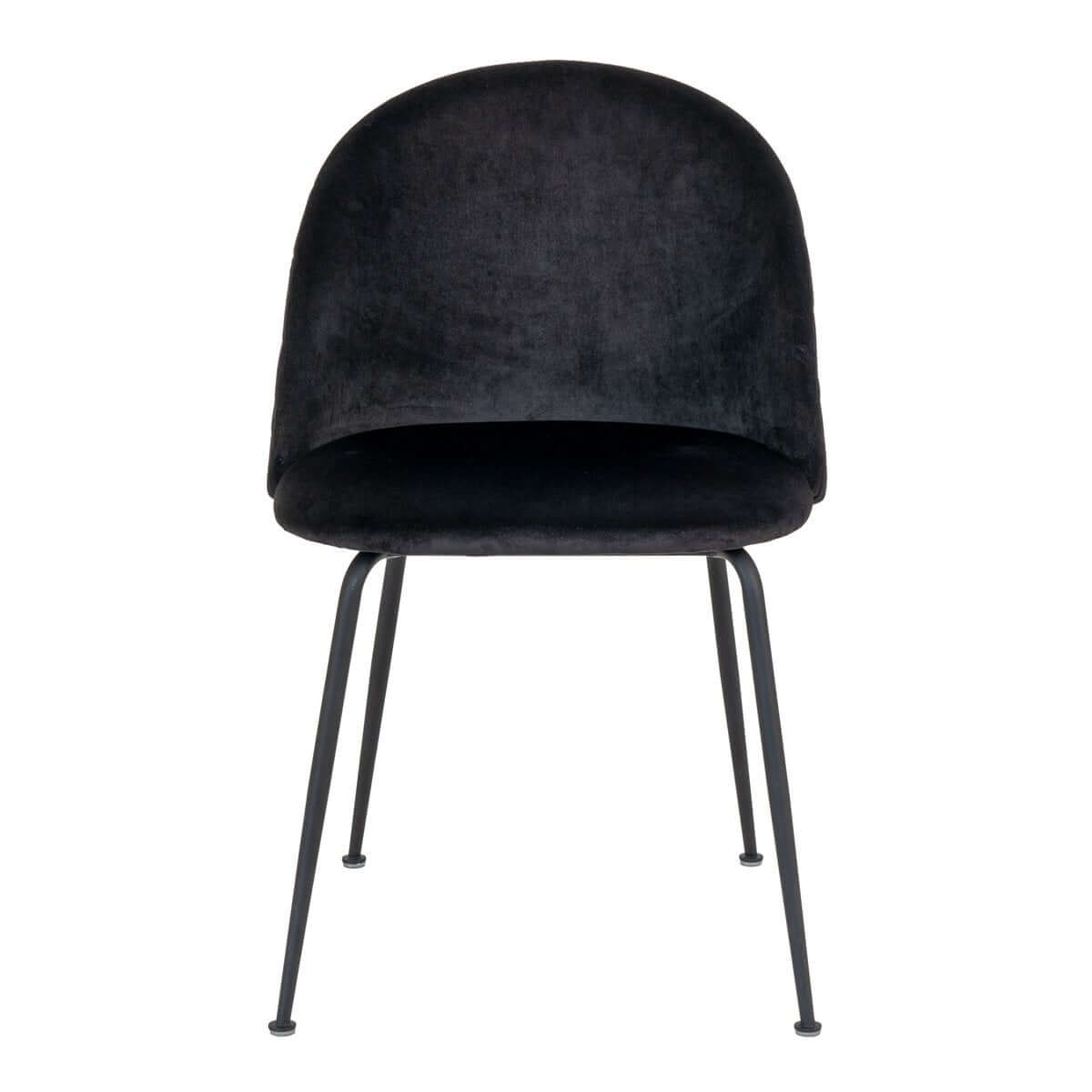 Geneve Dining Chair - Velvet, Steel, Black - Set of 2 - House Nordic ApS