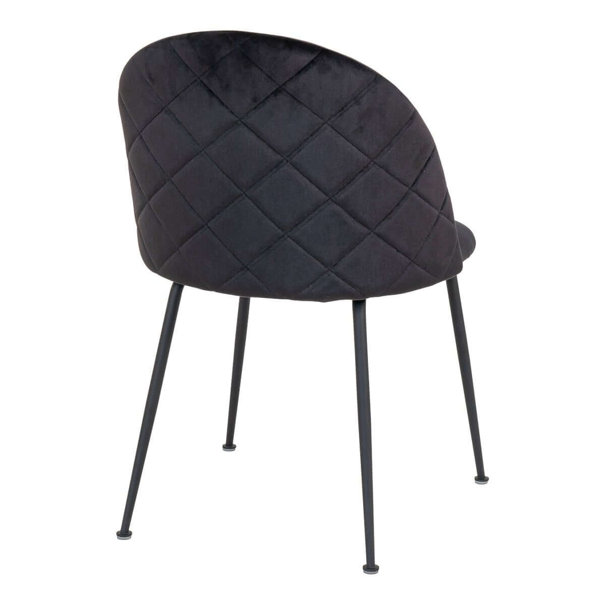 Geneve Dining Chair - Velvet, Steel, Black - Set of 2 - House Nordic ApS