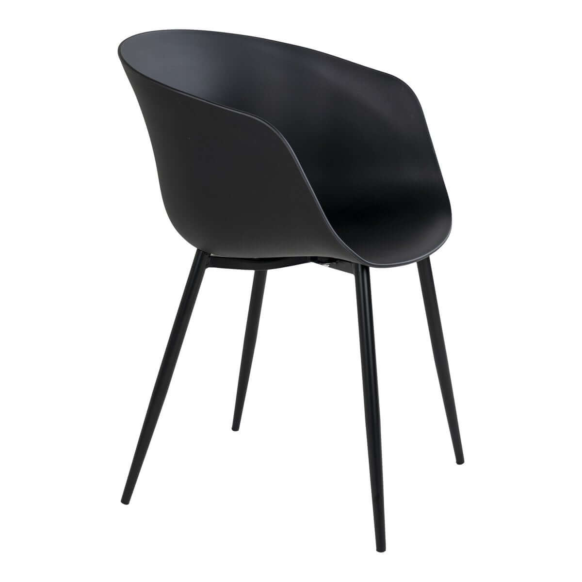 Roda Dining Chair - Black, PP/Steel, 53x54.5x79 cm - Set of 2 - House Nordic ApS