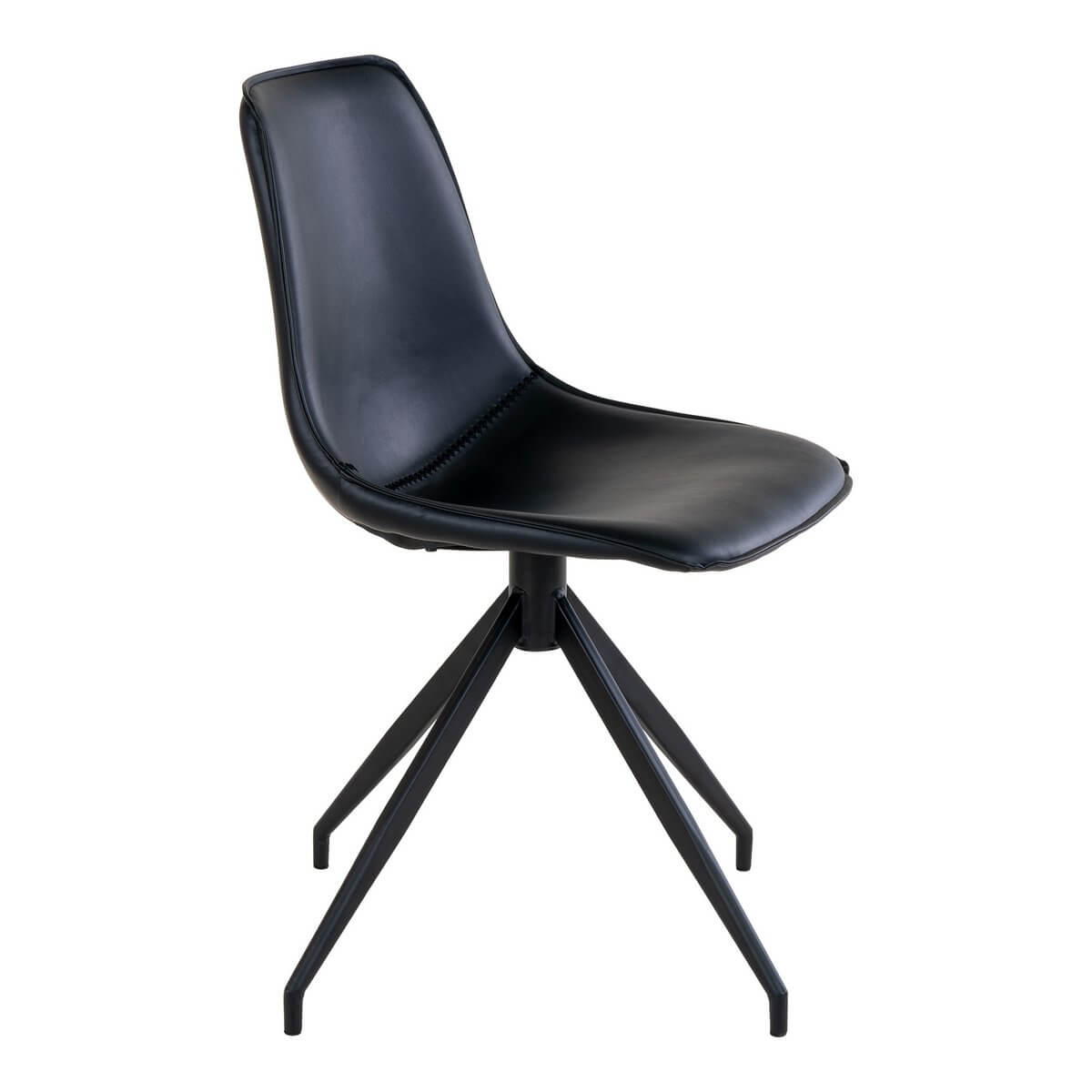 Monaco Dining Chair - Black, PU/Steel, 56x48x86 cm - Set of 2 - House Nordic ApS