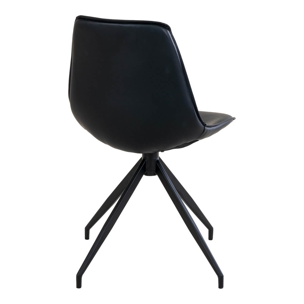 Monaco Dining Chair - Black, PU/Steel, 56x48x86 cm - Set of 2 - House Nordic ApS