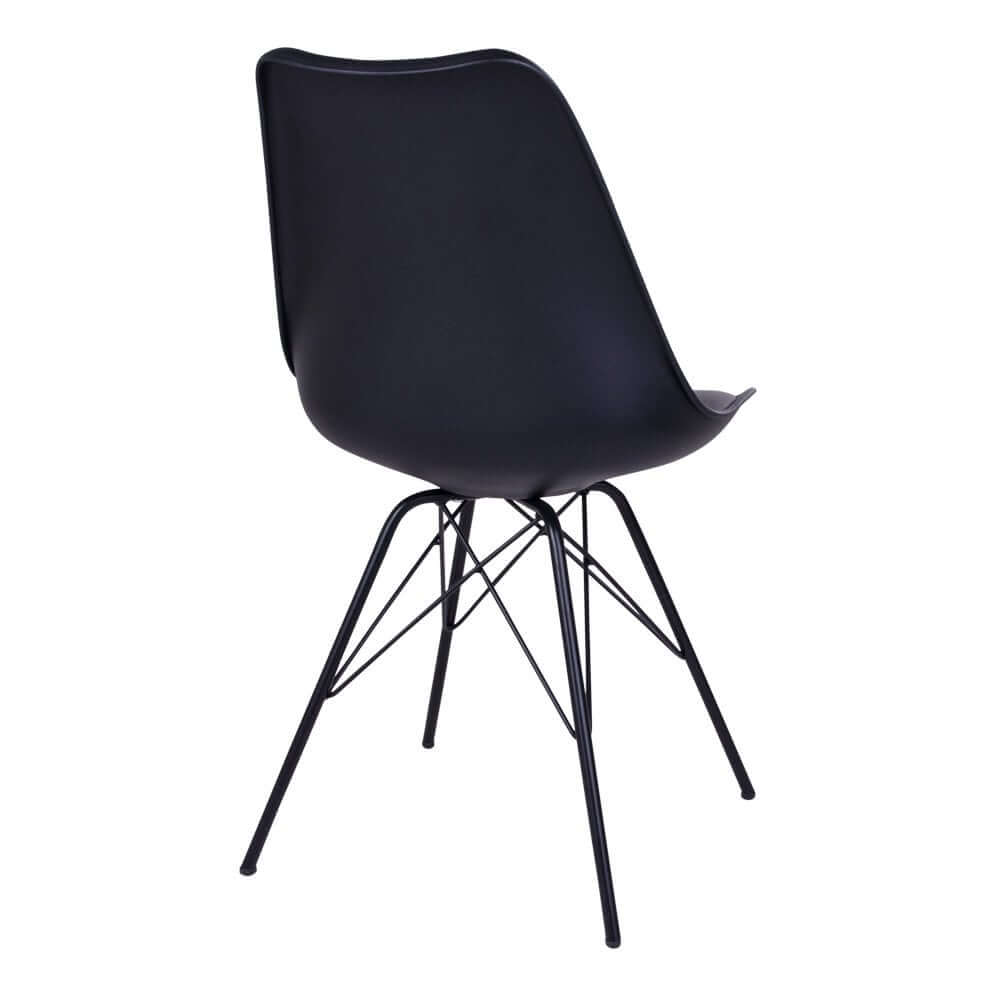 Oslo Dining Chair - PU Leather, Moulded Plastic, Metal, Black - Set of 2 - House Nordic ApS