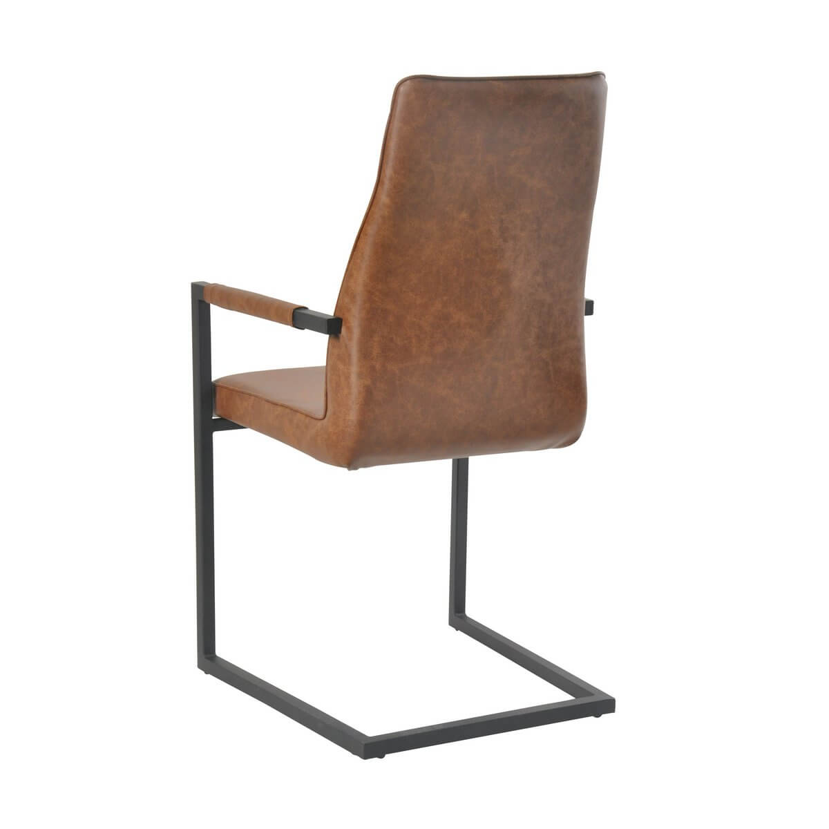 Dining chair, set of 2, light brown, imitation leather look - SalesFever
